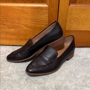 AEROSOLE Women's Black Leather Loafers